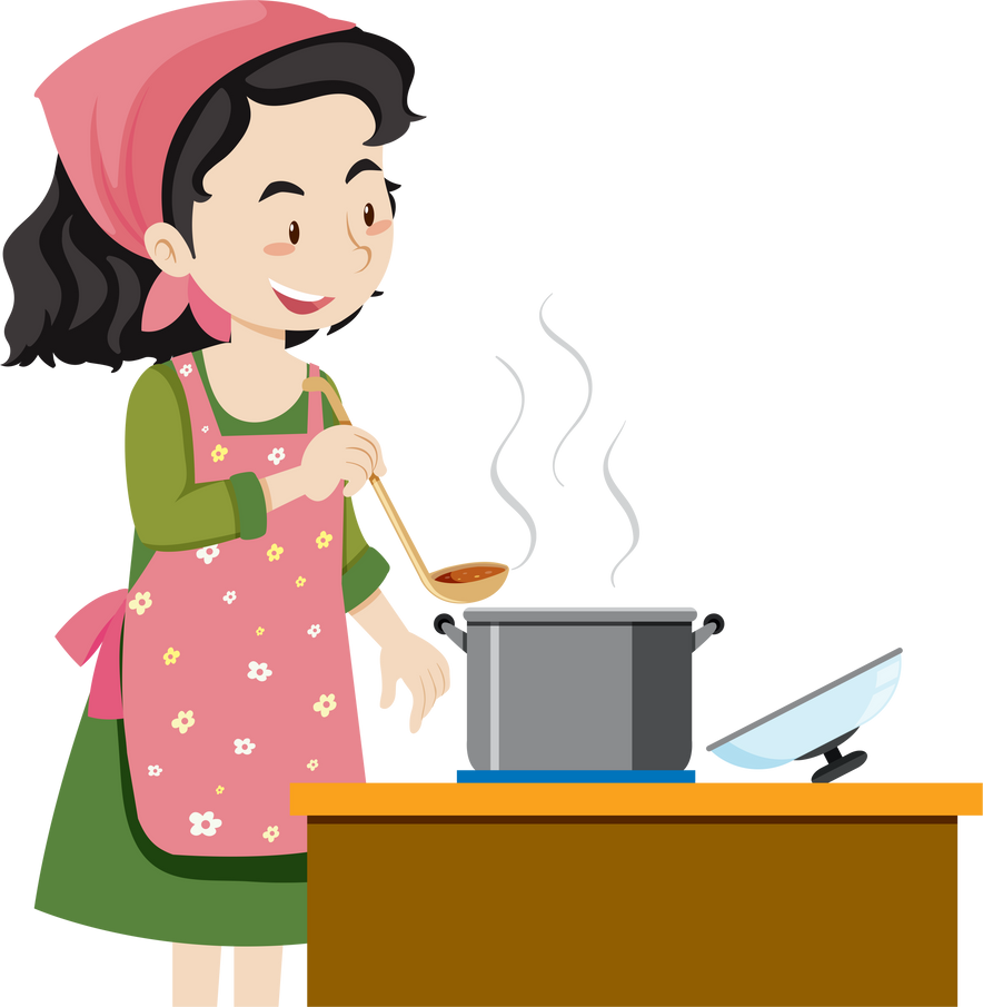 A Mother Cooking Soup